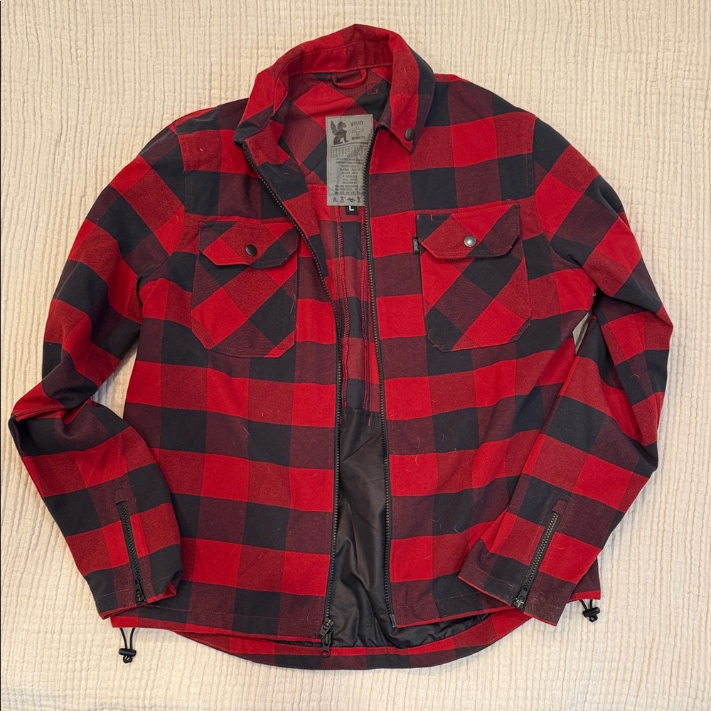Classic Red and Black Plaid Shirt Jacket